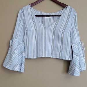 LF Seek The Label Cotton Crop Top With Bell Sleeve